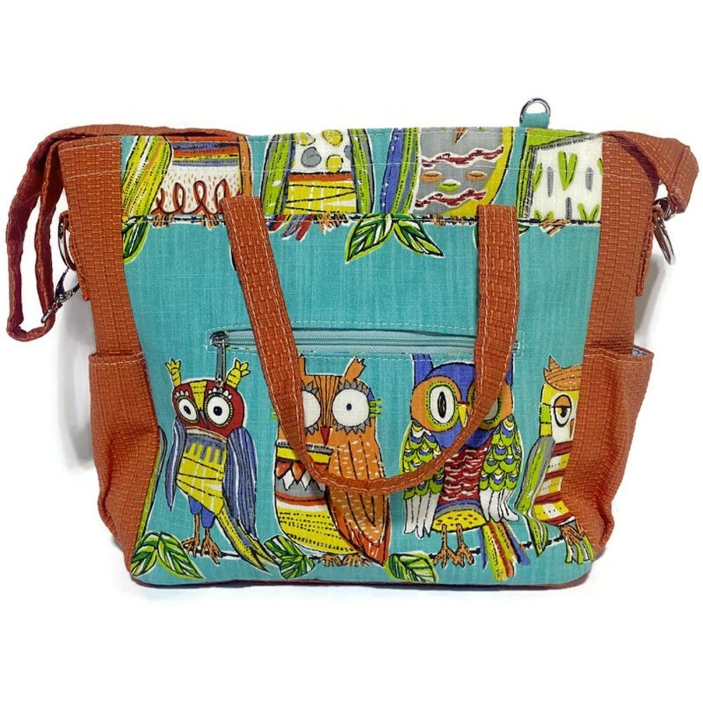 Colorful Owl Print Shoulder Bag